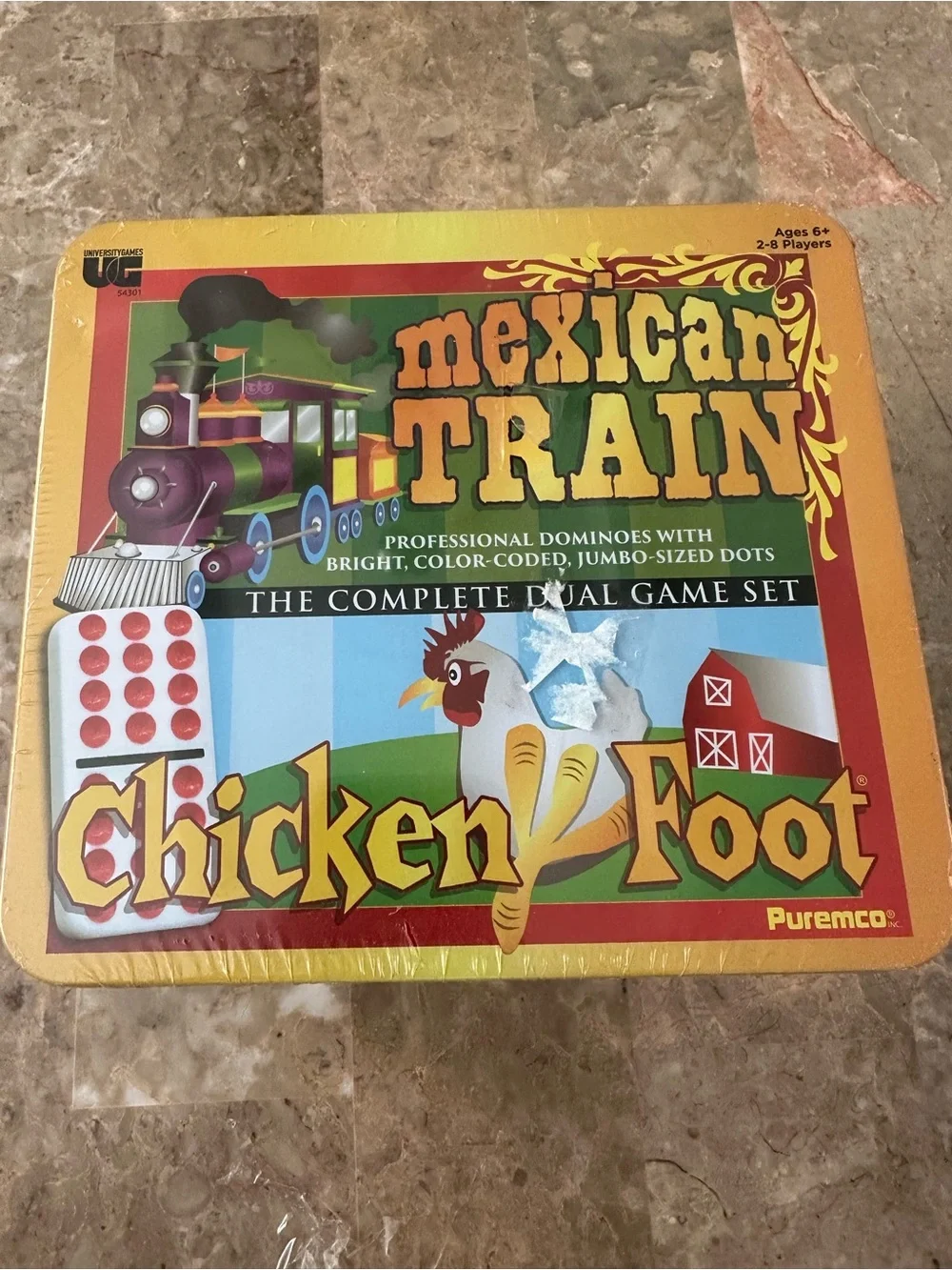 Puremco Mexican Train & Chicken Foot Domino Game Set -